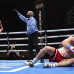 Carlos Gongora stopped Ali Akhmedov in the final round to collect the IBO title Photo Credit: Melina Pizano/Matchroom Boxing