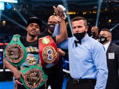 Errol Spence Jr defended his unified WBC and IBF Welterweight titles with a unanimous decision victory over Danny Garcia at the AT & T Stadium, Texas Photo Credit: Ryan Hafey/Premier Boxing Champions
