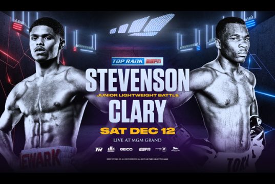 Shakur Stevenson faces Toka Kahn Clary in Top Rank's final show of the year in Las Vegas on Saturday night