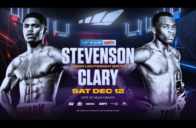 Shakur Stevenson faces Toka Kahn Clary in Top Rank's final show of the year in Las Vegas on Saturday night