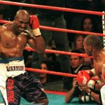Tyson was infamously disqualified for biting a part of Holyfield’s ear off in their rematch Photo Credit: Reuters