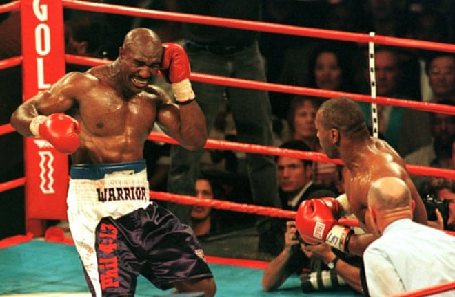 Tyson was infamously disqualified for biting a part of Holyfield's ear off in their rematch Photo Credit: Reuters