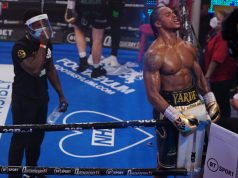 Yarde celebrates after halting Dec Spelman Photo Credit: Round 'N' Bout Media/Queensberry Promotions