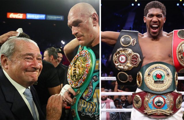 Bob Arum says he is almost certain Anthony Joshua and Tyson Fury will meet this year Photo Credit: Mikey Williams/Top Rank/Mark Robinson/Matchroom Boxing