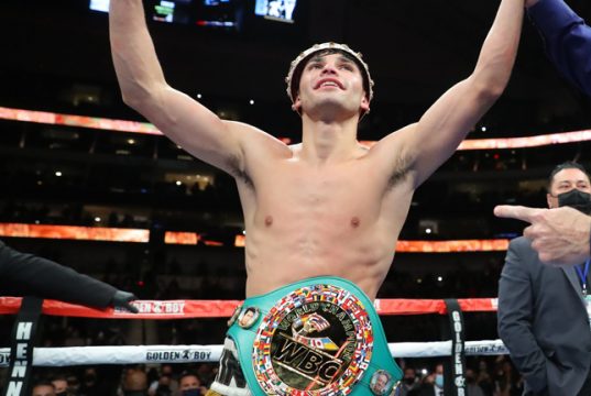 Garcia was crowned WBC Interim Lightweight champion after stopping Campbell Photo Credit: Tom Hogan-Hogan Photos/Golden Boy