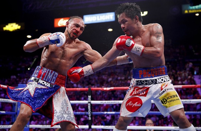 Pacquiao beat Keith Thurman in his last fight by split decision Photo Credit: John Locher / Associated Press