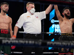 Ijaz Ahmed was left elated after edging Kaisy Khademi in London on Saturday Photo Credit: Round 'N' Bout Media/Queensberry Promotions
