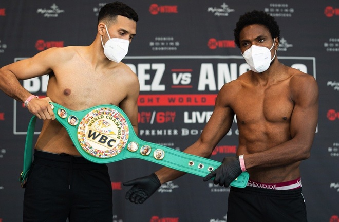 David Benavidez lost his WBC Super Middleweight title at the scales ahead of his fight with Roamer Alexis Angulo Photo Credit: Amanda Westcott/SHOWTIME