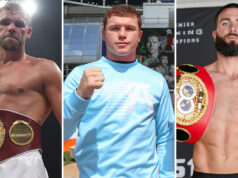 Canelo Alvarez is looking to secure unifications with Billy Joe Saunders and Caleb Plant, providing he overcomes Avni Yildirim on Saturday Photo Credit: MTK Global/Ed Mulholland/Matchroom/FOX Sports