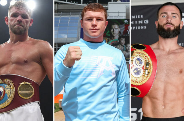 Canelo Alvarez is looking to secure unifications with Billy Joe Saunders and Caleb Plant, providing he overcomes Avni Yildirim on Saturday Photo Credit: MTK Global/Ed Mulholland/Matchroom/FOX Sports