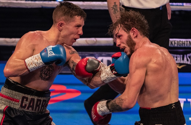 Danny Carr retained his Southern Area Super Featherweight title with victory over Dean Dodge Photo Credit: Scott Rawsthorne / MTK Global