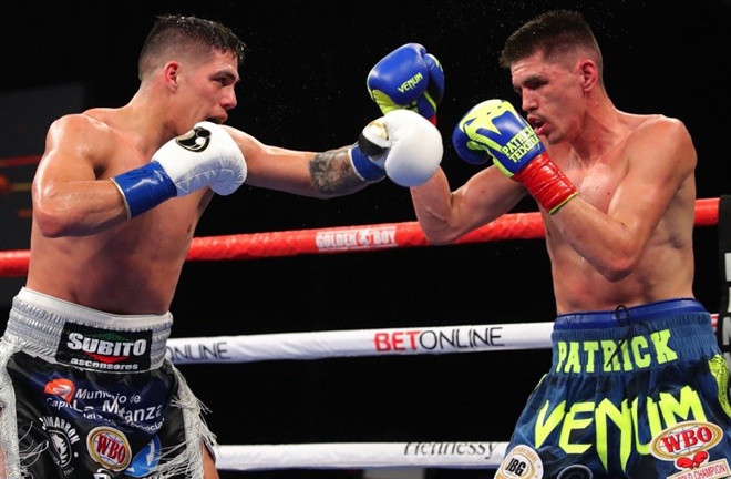 Brian Castano became the new WBO Super Welterweight champion, ripping the belt away from Patrick Teixeira Photo Credit: Tom Hogan-Hogan Photos/Golden Boy Promotions