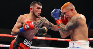 Jo Jo Diaz and Shavkat Rakhimov were held to a majority draw as the IBF Super Featherweight title remained vacant Photo Credit: Tom Hogan-HoganPhotos/Golden Boy Promotions