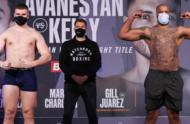 Johnny Fisher (L) weighed in ahead of his professional debut against Matt Gordon (r) Photo Credit: Mark Robinson/Matchroom Boxing