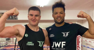 Johnny Fisher sparring with managerial stablemate, Joe Joyce ahead of his debut Photo Credit: S-JAM Boxing