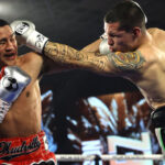 Gabriel Flores Jr saw off Jayson Valez in six rounds Photo Credit: Mikey Williams/Top Rank via Getty Images