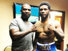 Hasim Rahman Jr (R) alongside his father and former World Heavyweight champion, Hasim Rahman Sr (L) Photo Credit: Instagram @_jr