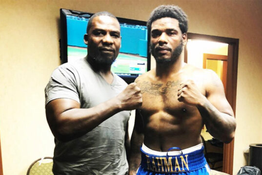 Hasim Rahman Jr (R) alongside his father and former World Heavyweight champion, Hasim Rahman Sr (L) Photo Credit: Instagram @_jr