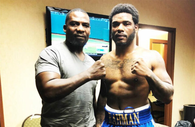 Hasim Rahman Jr (R) alongside his father and former World Heavyweight champion, Hasim Rahman Sr (L) Photo Credit: Instagram @_jr