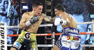 Oscar Valdez landed a knockout of the year contender against Miguel Berchelt to become WBC Super Featherweight world champion Photo Credit: Mikey Williams/Top Rank via Getty Images