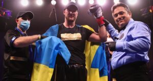 Otto Wallin celebrates his victory over Dominic Breazeale on Saturday Photo Credit: Amanda Westcott/SHOWTIME