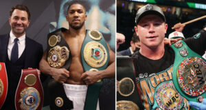 Eddie Hearn says he can see similarities between Anthony Joshua and Canelo Alvarez Photo Credit: Mark Robinson/Ed Mulholland/Matchroom Boxing