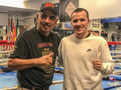 Andreas Katzourakis alongside trainer Abel Sanchez Photo Credit: Team Katzourakis