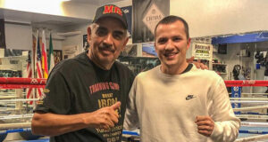 Andreas Katzourakis alongside trainer Abel Sanchez Photo Credit: Team Katzourakis