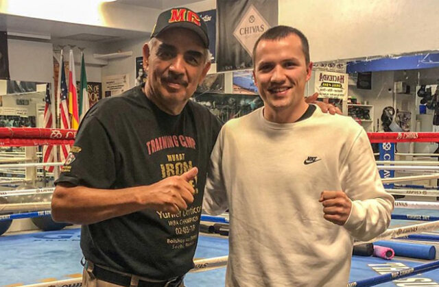 Andreas Katzourakis alongside trainer Abel Sanchez Photo Credit: Team Katzourakis