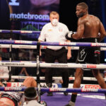 Okolie dropped Glowacki in the sixth and the former champion failed to beat the count Photo Credit: Dave Thompson/Matchroom Boxing