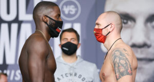 Lawrence Okolie and Krzysztof Glowacki both made weight ahead of their vacant WBO Cruiserweight title clash Photo Credit: Mark Robinson/Matchroom Boxing