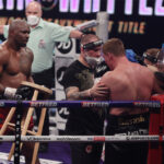 Whyte brought a stool over to Povetkin after the stoppage Photo Credit: Mark Robinson/Matchroom Boxing