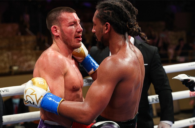 The pair showed respect after the fight Photo Credit: Ed Mulholland/Matchroom