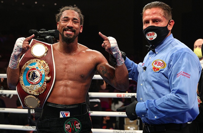 Andrade made a fourth successful defence of his WBO title and Promoter Eddie Hearn called for a unification Photo Credit: Ed Mulholland/Matchroom