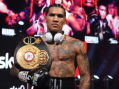 Conor Benn will look forward to a big 2021 after retaining his WBA Continental Welterweight title with a first round stoppage of Samuel Vargas Photo Credit: Dave Thompson/Matchroom Boxing