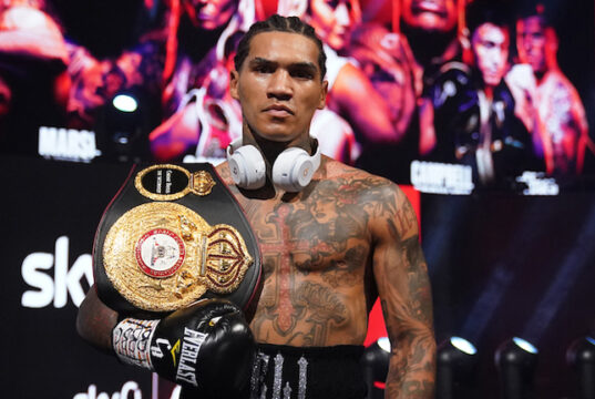 Conor Benn will look forward to a big 2021 after retaining his WBA Continental Welterweight title with a first round stoppage of Samuel Vargas Photo Credit: Dave Thompson/Matchroom Boxing