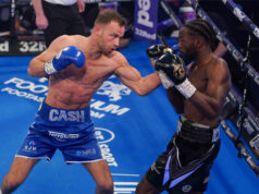 Felix Cash added the British Middleweight title to his Commonwealth crown with a destructive third round stoppage of Denzel Bentley at York Hall Photo Credit: Round 'N' Bout Media/Queensberry Promotions