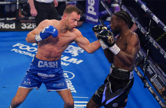 Felix Cash added the British Middleweight title to his Commonwealth crown with a destructive third round stoppage of Denzel Bentley at York Hall Photo Credit: Round 'N' Bout Media/Queensberry Promotions Felix Cash added the British Middleweight title to his Commonwealth crown with a destructive third round stoppage of Denzel Bentley at York Hall Photo Credit: Round 'N' Bout Media/Queensberry Promotions