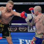 Light Heavyweight Lewis Edmondson stopped Luke Blackledge in three rounds Photo Credit: Scott Rawsthorne/MTK Global