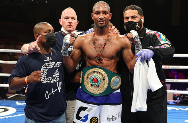 Gongora made a successful first defence of his IBO Super Middleweight title Photo Credit: Ed Mulholland/Matchroom