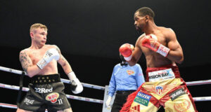 Jamel Herring retained his WBO Super Featherweight title with a sixth round stoppage of Carl Frampton in Dubai Photo Credit: D4G Promotions