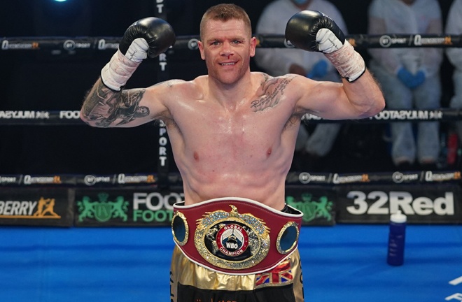 Johnson edged towards a second world title shot claiming the WBO Global Light Heavyweight title Photo Credit: Round 'N' Bout Media/Queensberry Promotions