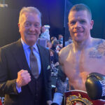 Callum Johnson alongside Promoter Frank Warren after his win over Emil Markic on Saturday Photo Credit: Twitter @CallumTheOne