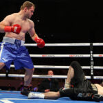 Andrey Fedosov produced an upset stopping Mahammadrasul Majidov in the opening round Photo Credit: Ed Mulholland/Matchroom