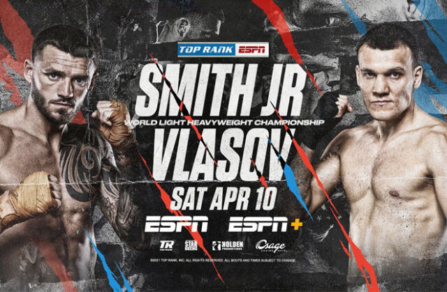 Joe Smith Jr faces Maxim Vlasov for the vacant WBO Light Heavyweight title on Saturday night