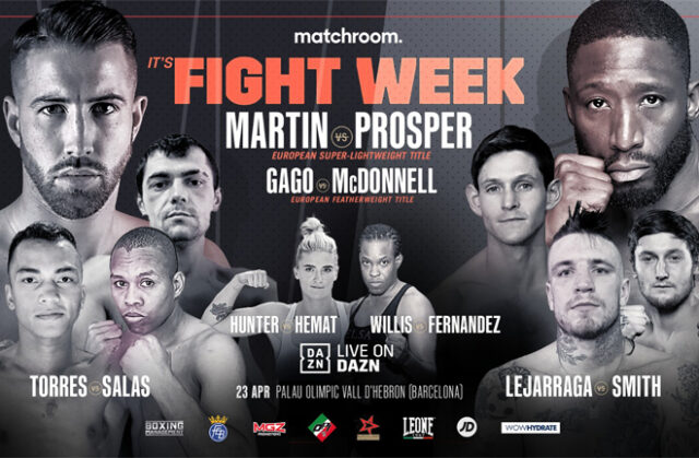 Sandor Martin and Andoni Gago defend their European titles against British opposition in the form of Kay Prosper and Gavin McDonnell on Friday on DAZN