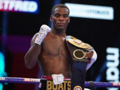 Joshua Buatsi made a sixth defence of his WBA International Light Heavyweight title after stopping Daniel Dos Santos on Saturday Photo Credit: Dave Thompson/Matchroom Boxing