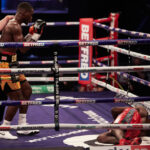 The Brit was apologetic after following up with another right hand Photo Credit: Mark Robinson/Matchroom Boxing