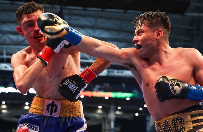 Marc Castro claimed a third successive professional victory by knockout Photo Credit: Ed Mulholland/Matchroom