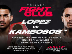 The Lightweight world title clash between Teofimo Lopez and George Kambosos Jr headlines a stacked card in Miami on June 19